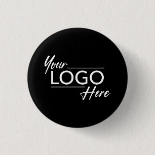 Badge Rond 2,50 Cm Logo d'entreprise moderne noir