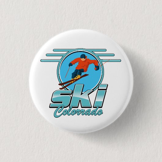 Badge Rond 2,50 Cm logo du ski Colorado (Devant)
