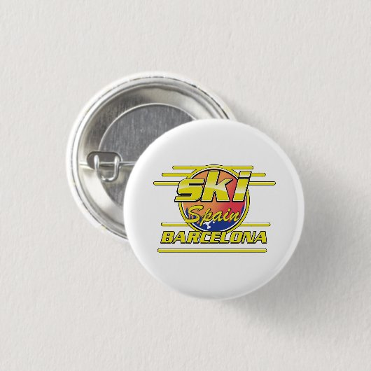 Badge Rond 2,50 Cm Logo Espagne Barcelone à Ski (Devant & derrière)