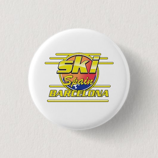 Badge Rond 2,50 Cm Logo Espagne Barcelone à Ski (Devant)