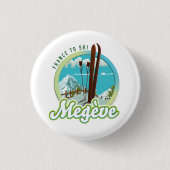 Badge Rond 2,50 Cm Logo Megève france ski (Devant)