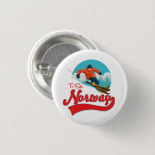 Badge Rond 2,50 Cm Logo Norvège à Ski. (Devant & derrière)