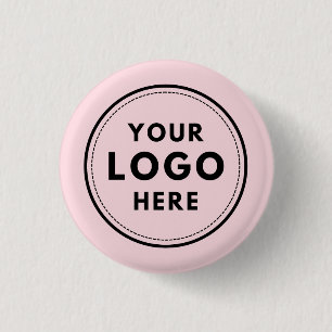 Badge Rond 2,50 Cm Logo personnalisé Blush Pink Entreprise