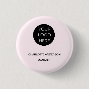 Badge Rond 2,50 Cm Logo Personnalisé Moderne Minimaliste Rose
