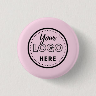 Badge Rond 2,50 Cm Logo promotionnel d'entreprise rose moderne