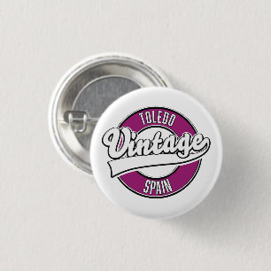 Badge Rond 2,50 Cm Logo rétro style Tolède Espagne
