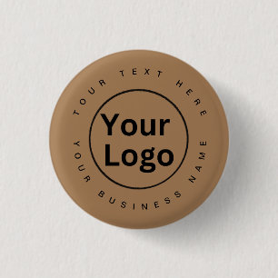 Badge Rond 2,50 Cm Logo simple pour entreprise brun