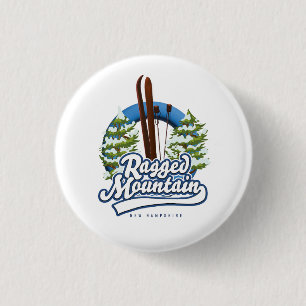 Badge Rond 2,50 Cm Logo ski Ragged Mountain New Hampshire