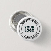 Badge Rond 2,50 Cm Logo téléchargé + Texte circulaire modifiable (Devant & derrière)