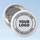 Badge Rond 2,50 Cm Logo téléchargé + Texte circulaire modifiable