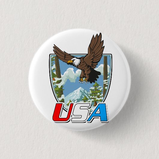 Badge Rond 2,50 Cm Logo USA Patriot (Devant)