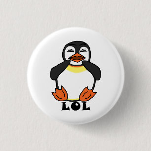 Badge Rond 2,50 Cm LOL Pingouin riant