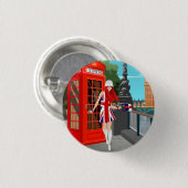 Badge Rond 2,50 Cm Londres Calling (Devant & derrière)