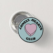 Badge Rond 2,50 Cm Lonely hearts club pin (Devant & derrière)
