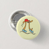 Badge Rond 2,50 Cm Long Running Pi - Drôle Pi Guy Button (Devant & derrière)