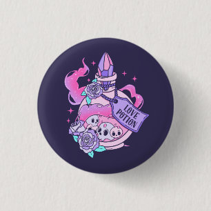 Badge Rond 2,50 Cm Lotion Potion mignonne Pink Halloween Potion Boute
