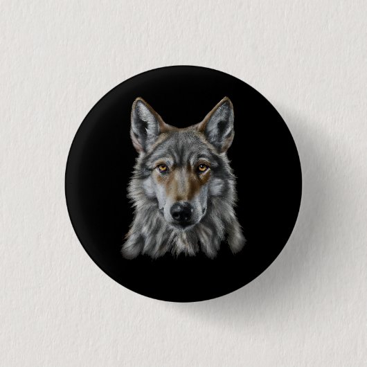 Badge Rond 2,50 Cm Loup (Devant)