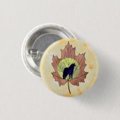 Badge Rond 2,50 Cm Loup dans la feuille d'érable (Devant & derrière)
