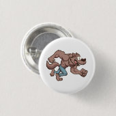 Badge Rond 2,50 Cm Loup-garou en course (Devant & derrière)