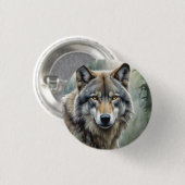 Badge Rond 2,50 Cm Loup solitaire masculin de Sigma (Devant & derrière)