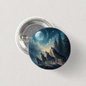 Badge Rond 2,50 Cm Loups (Devant & derrière)