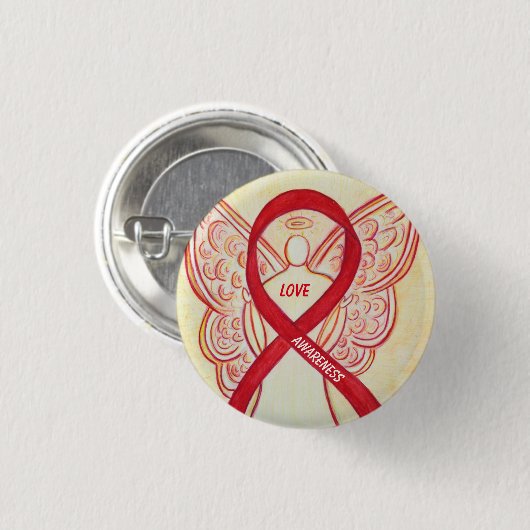 Badge Rond 2,50 Cm Love Angel Sensibilisation Pins de ruban (Devant & derrière)