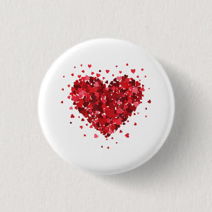 Badge Rond 2,50 Cm Love Coeur Chemise Pour Femmes Filles Garçons Coeu