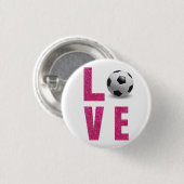 Badge Rond 2,50 Cm Love Soccer (Devant & derrière)