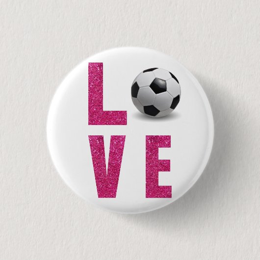 Badge Rond 2,50 Cm Love Soccer (Devant)