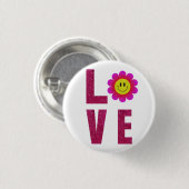 Badge Rond 2,50 Cm Love Sunflower (Devant & derrière)