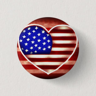 Badge Rond 2,50 Cm Love USA 3 Cm Round Badge