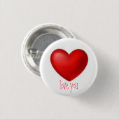 Badge Rond 2,50 Cm Love You Valentine Button (Devant & derrière)