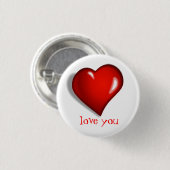Badge Rond 2,50 Cm Love You Valentine Button (Devant & derrière)