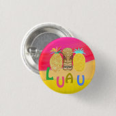 Badge Rond 2,50 Cm Luau Rose Chaud (Devant & derrière)