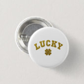 Badge Rond 2,50 Cm Lucky Clover Saint Patricks (Devant & derrière)