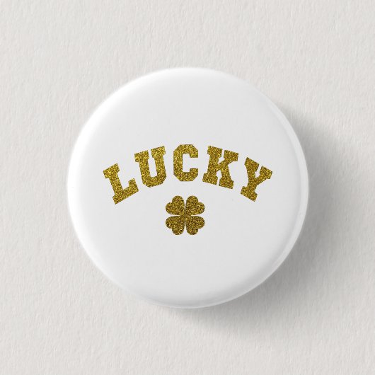 Badge Rond 2,50 Cm Lucky Clover Saint Patricks (Devant)
