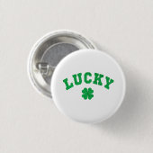 Badge Rond 2,50 Cm Lucky Clover Saint Patricks Day (Devant & derrière)