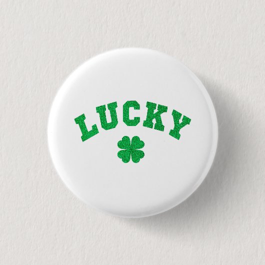 Badge Rond 2,50 Cm Lucky Clover Saint Patricks Day (Devant)