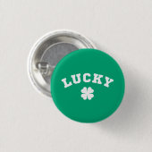 Badge Rond 2,50 Cm Lucky Clover St. Patricks Day (Devant & derrière)