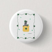 Badge Rond 2,50 Cm Lucky Shamrock Scottie (Devant)