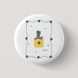Badge Rond 2,50 Cm Lucky Shamrock Scottie