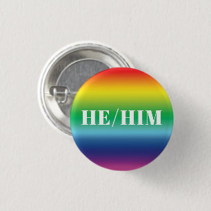Badge Rond 2,50 Cm Lui, Lui, Pronouns Lgbtq Lgbt Pride Couleurs arc-e