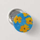 Badge Rond 2,50 Cm Lumière vous rencontrera - bleu jaune floral (Devant & derrière)
