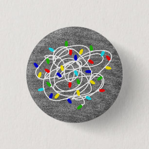 Badge Rond 2,50 Cm Lumières de Noël du Garland