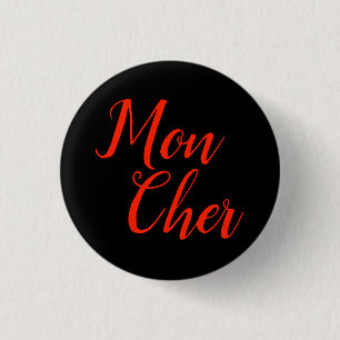 Badge Rond 2,50 Cm Lundi Cher "mon cher" - bouton de famille d'Addams