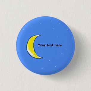 Badge Rond 2,50 Cm Lune – Conception de texte personnalisé lunaire mi
