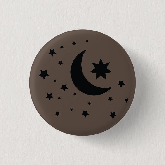 Badge Rond 2,50 Cm lune et étoiles (Devant)