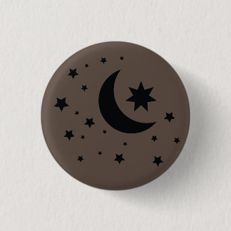 Badge Rond 2,50 Cm lune et étoiles