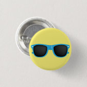 Badge Rond 2,50 Cm Lunettes de soleil bleues (Devant & derrière)