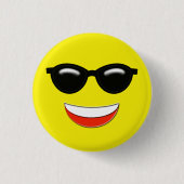 Badge Rond 2,50 Cm Lunettes de soleil cool Emoji (Devant)